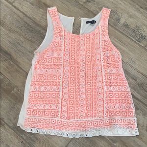 White and orange lace tank top